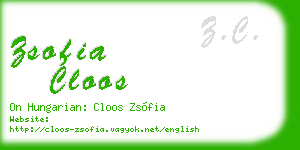 zsofia cloos business card